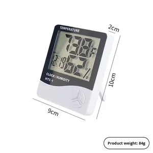 IRISMANLI Pengukur Suhu dan Kelembapan Digital 3-Tombol Presisi Tinggi Jam <span class=keywords><strong>Alarm</strong></span> Rumah Tangga Vertikal Gantung Kecantikan Pribadi - Product Image 5