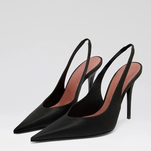 Zapatos de Tacón Alto con Tira Trasera de Seda para Mujer, Talla Grande 45, Zapatos de Vestir con Punta en Pico y Estampado de Leopardo - Product Image 2