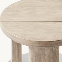 Mesa de Centro RH Lagos de Teca Duradera con Tablero de Dos Tablas de Teca Sólida, Patas Curvas de Doble Poste, Estilo Moderno Minimalista para Exteriores de Villa