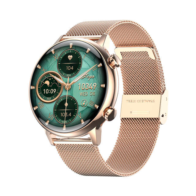 High Quality Round Sport Smart Watch with Compass & Calendar AMOLED Display IP68 Waterproof Unisex 2025