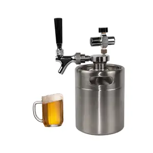Barril de cerveja em aço inox 304 de alta qualidade, mini barril de co2 de 10 litros, dispensador de cerveja