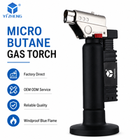 Briquet torche YIZHENG à verrouillage de sécurité, haute puissance, à allumage direct, rechargeable, pour usage extérieur et cuisine, coupe-vent, flamme simple