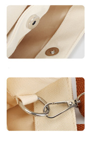 Sac fourre-tout en toile de coton écologique avec poignée en corde, fermeture à glissière, grand compartiment, imprimé avec logo personnalisé, pliable - Product Image 5