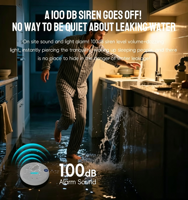 Détecteur de fuite d'eau intelligent WiFi TUYA avec alarme à piles, matériau ABS, automatisation domestique, capteur sans fil pour système de sécurité domestique