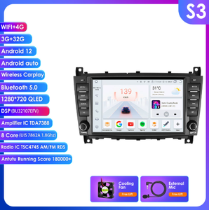 <span class=keywords><strong>Mercedes</strong></span>-Benz C-Class 04-11 W203 W209 navigazione 8 pollici Android 8 MP5 lettore GPS Reverse Imaging USB Touch Screen cruscotto TV - Product Image 6