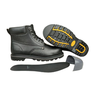 Chaussures de sécurité professionnelles pour hommes en cuir Goodyear Welt avec embout en acier de 6 pouces, pour la production et l'escalade, à la mode, avec tige et semelle en caoutchouc