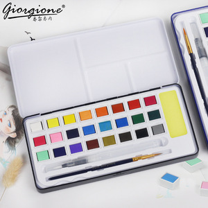 Ensemble de peinture à l'eau solide de haute qualité Giorgione, 24 couleurs, peinture à l'eau en gâteau <span class=keywords><strong>avec</strong></span> cadeaux gratuits, emballage en boîte en fer, marqueurs d'art - Product Image 2