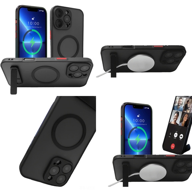 Casing for i phone 14 17 Air 16 15 13 12 11 Translucent Covers Kickstand Holder Magnetic Case for iphones 15 Pro Max Accessories