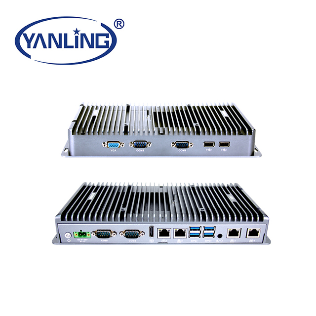 Industrial Mini PC Fanless with 4 LAN Ports Linux Ubuntu Embedded Computer Industrial Control System Mini OPS Pc in Stock
