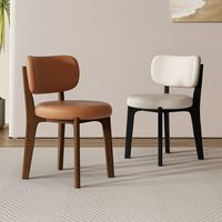 Chaise de salle à manger moderne minimaliste en bois massif avec dossier, design italien de luxe léger pour petit appartement, mobilier de maison