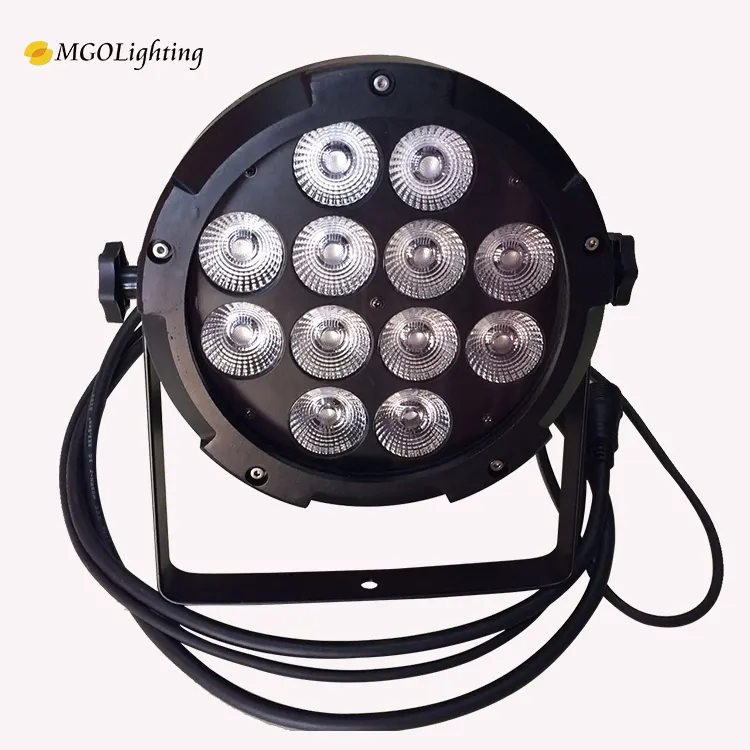 12*12ワットRGBWAUV 6 IN 1 Waterproof Flat Slim LED Par Can Stage Dj Disco Light