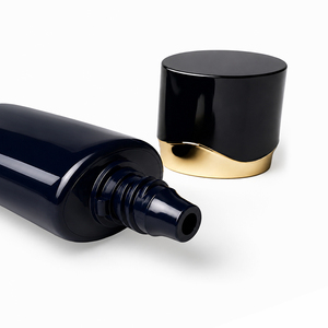 Luxury Black <b>Plastic</b> Cosmetic Squeeze <b>Tube</b> with Gold Electroplated Screw Cap - Product Image 4