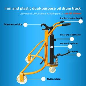 BeakHawk <span class=keywords><strong>Chariot</strong></span> élévateur hydraulique manuel Tambour en plastique pour fermes Usines de fabrication d'hôtels et de restaurants Vente au détail - Product Image 4