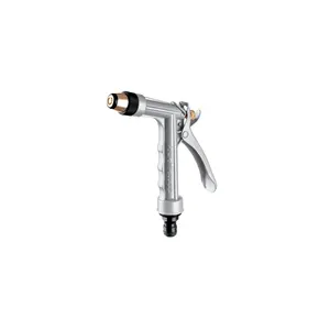 Pistolet à eau de jardin en métal réglable avec poignée souple et commandes de débit variables, buse à 2 fonctions pour l'irrigation, Truper PR-102, Ma - Product Image 1