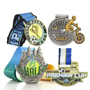 Zhongshan Fabriek Artigiften Professionele Aangepaste Metalen Marathon Sport Award Medaillon Voetbal Trofee Gouden Medaille
