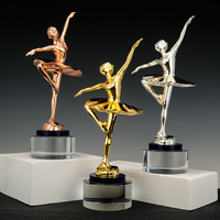 Trofeos y Placas de Resina Ecológica Personalizados con Cristal K9 Dorado para Escuelas, Universidades, Competiciones de Ballet y Danza, con Grabado Personalizado y Acabado Pulido