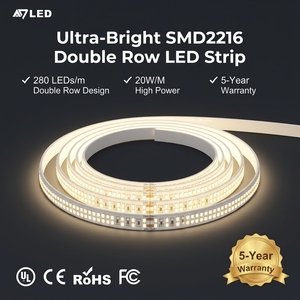 Premium 280LEDs/m Led <b>Strip</b> Light 24V SMD 2216 Double Row Super Slim Flexible LED Light <b>Strip</b> for Linear Decoration - Product Image 4