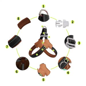 Arnés impermeable para perros <span class=keywords><strong>de</strong></span> cuero vegano <span class=keywords><strong>de</strong></span> Pu <span class=keywords><strong>de</strong></span> lujo, fabricante al por mayor, arnés para perros <span class=keywords><strong>de</strong></span> cuero y mezcla <span class=keywords><strong>de</strong></span> etiqueta privada - Product Image 6