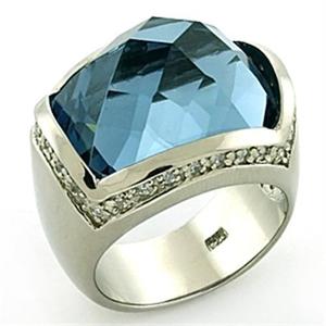 Anello stile LOAS769-Eternity AJ in rodio 925 in argento Sterling con intarsio spinello blu londra gioielli in acciaio inossidabile alla moda - Product Image 1