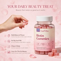 Gummies véganes de biotine en gros 10000mcg – Favorise la croissance saine des cheveux, l'éclat de la peau et des ongles forts – Complément alimentaire sans OGM