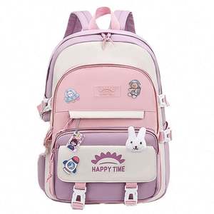 Sacs à dos en gros grande capacité motif cœur arc-en-ciel, sacs à dos scolaires tendance et brillants pour filles - Product Image 3