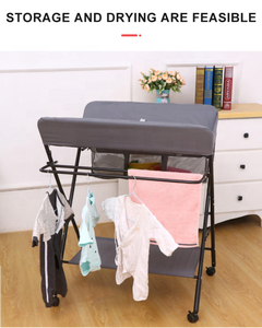 Hot-selling Baby <strong>Changing</strong> <strong>Table</strong> Baby Diaper <strong>Table</strong> <strong>Folded</strong> with Wheels Support OEM - Product Image 2