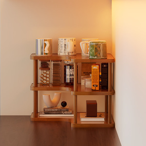 Corner <b>desktop</b> <b>shelf</b>, multi-layer storage for kitchen household daily necessities, home goods, desk bookshelf, storage rack - Product Image 4