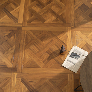 Parquet en bois d'ingénierie AVANTIMORA FSC multicouche lisse en teck Grade AB étanche T&G 450mm 600mm 800mm Versailles avec système scolaire - Product Image 2