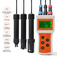 YAGO Kit de compteur d'oxygène dissous portable numérique 6-en-1 PH DO SALT EC TDS Testeur de température avec ATC pour l'aquaculture d'étang de Koi