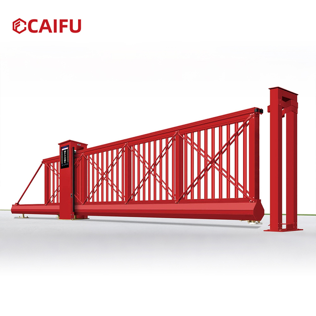 Multiple Color Options Industrial Suspended Sliding Gate Automatic Remote Control Weatherproof for Factory Unit Entrance