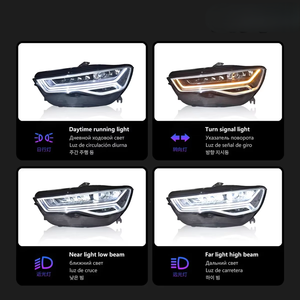 ไฟหน้ารถยนต์ดัดแปลงแบบไดนามิก พร้อมไฟสัญญาณ ไฟเดย์ไลท์ LED สำหรับ A6 C7 ปี 2011-2016 อัพเกรดเป็นไฟหน้า LED รุ่น A6 - Product Image 4