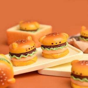 Abalorios de Resina con Diseño de Hamburguesa Kawaii para Manualidades, Joyería Hecha a Mano, Decoración de Cocina en Miniatura - Product Image 3