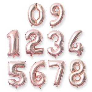 Ballons en feuille de 16 pouces avec chiffres, or rose, argent, vert à pois, pour décoration de fête prénatale et d'anniversaire - Product Image 3