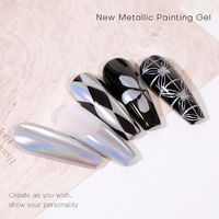 Vernis Gel UV/LED Effet Miroir Argenté Marque Privée Sans HEMA Gels Métalliques pour Ongles Logo Personnalisé 15ml