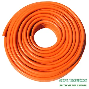 CNJG fabrika kaynağı yüksek kaliteli turuncu 3/8 "PVC LPG gaz hortumu, esnek 8mm PVC LPG gaz borusu ev aşçı uygulama