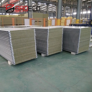 Chất lượng cao cách nhiệt tấm mái chống cháy rockwool màu thép giá rẻ đá len Sandwich <span class=keywords><strong>Panel</strong></span> tường - Product Image 3