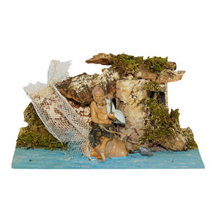 Figurine de pêcheur avec mouvement 15x16 H. 26CM - Product Image 1