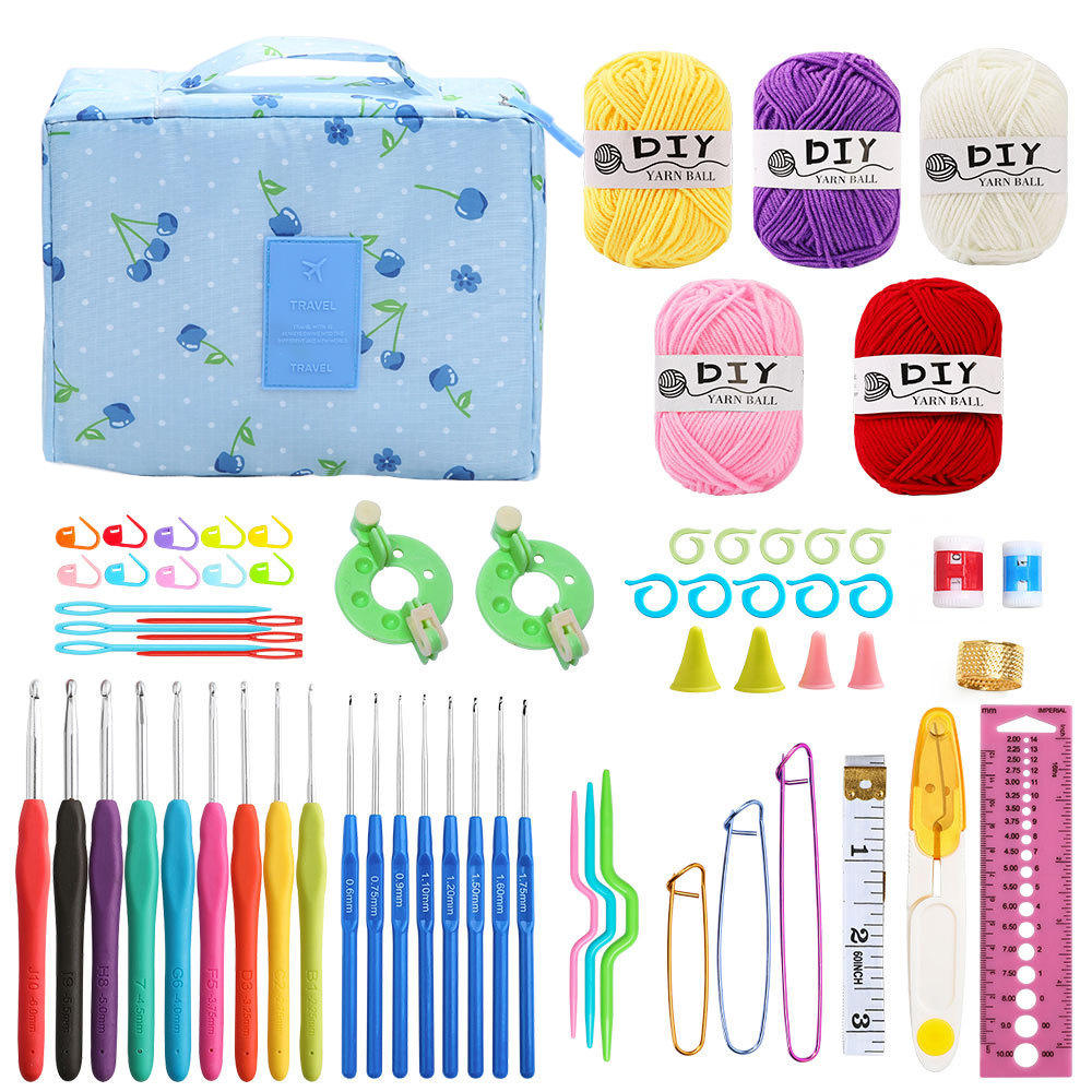 Set de crochet cereza azul + Accesorios