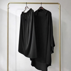 Robe de mariée décontractée pour femmes en polyester, deux pièces, grande <span class=keywords><strong>taille</strong></span>, manches longues, couleur unie, longueur cheville - Product Image 5