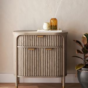 Mueble de Entrada con Consola Esquinera y Cajones de Almacenamiento de Madera Sólida para Sala de Estar de Diseño Moderno - Product Image 1