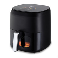 Vente chaude 5.5L Acier Inoxydable Smart Air Fryer Appareil Électroménager Électrique avec Mental À L'intérieur Visible