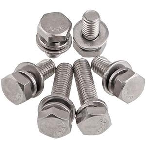 M4 M5 M6 M8 M10 A2 304 AÇO INOXIDÁVEL Sems HEX TAP BOLTS + PLANO/MOLA DE LAVAR - Product Image 5