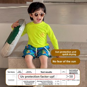 Maillot de bain pour garçon à manches longues UPF 50+ personnalisé, vêtements de plage pour l'été, séchage rapide, col rond, maillot de bain pour enfants, Rashies - Product Image 2