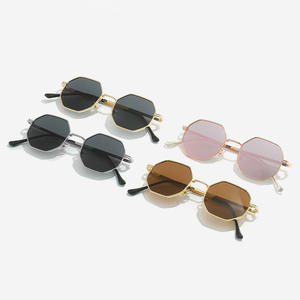 DL GLASSES Unique Polygon Hombres Mujeres Vintage Small Octagon Metal Sun Gafas UV400 Luxury Brand Gafas De Sol - Product Image 3