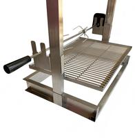 Gril moderne en acier inoxydable à charbon de bois de 30 pouces GK740E Système de levage à cliquet pour Asado Parrilla Santa Maria Cuisine Argentine