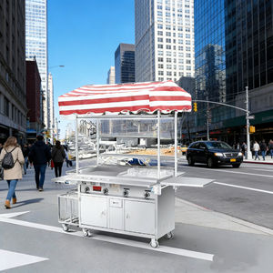 Chariot de service alimentaire extérieur résistant à la rouille en acier inoxydable 4 roues convertible avec grill intégré et chauffage Garantie de 2 ans - Product Image 3