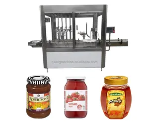 Automatic 4 Nozzles Honey Filling Machine 250ml Glass Jar Filling Capping Labeling Machine for Honey Sauce Jam