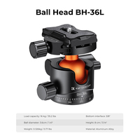 Tête de trépied K&F CONCEPT BH-36L, tête sphérique de 36 mm, poids net 295 g, capacité de charge 16 kg, procédé de moulage sous pression, haute qualité