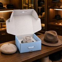 Cajas de Embalaje al por Mayor SIMEI, Caja de Regalo para Sombreros con Asa, Caja Rígida con Logotipo Personalizado para Almacenamiento de Sombreros Fedora