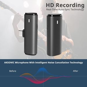 AKAudio AKmic Micrófono Lavalier Bluetooth Micrófono Bluetooth de largo alcance para grabación de video de Youtube - Product Image 4